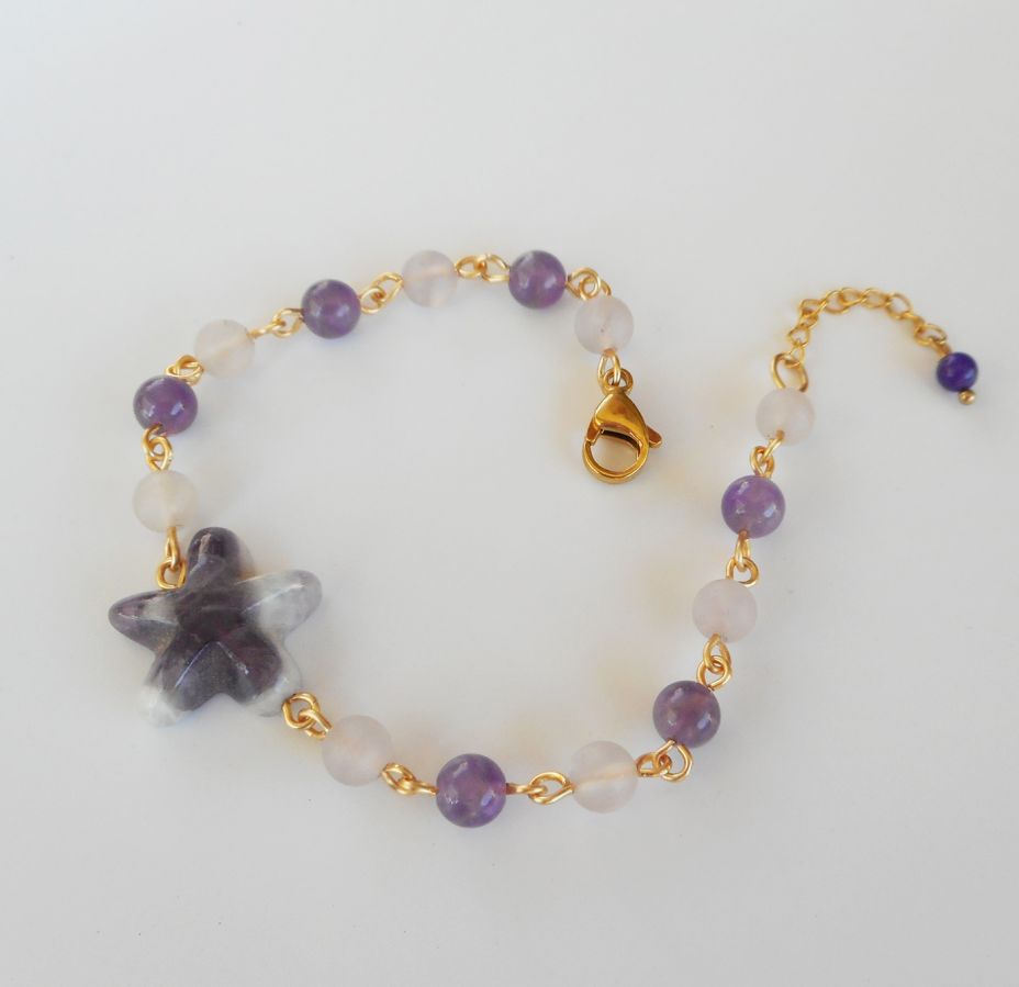 Amethyst bracelet with star