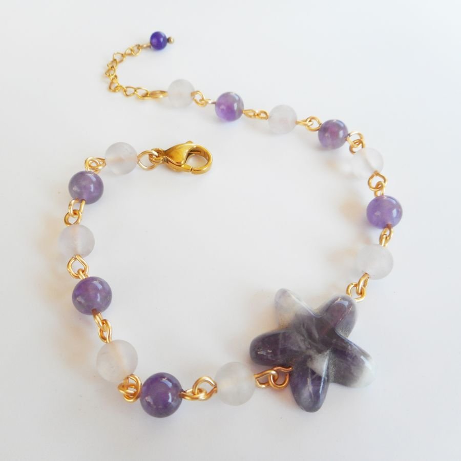 Amethyst bracelet with star