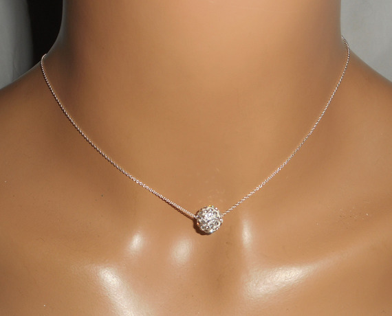 925 silver necklace with Swarovski crystal beads on fine chain