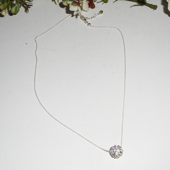 925 silver necklace with Swarovski crystal beads on fine chain