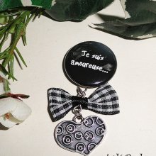 Brooch message "I love you" with crystal bow and drop