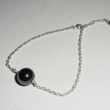 925 silver bracelet with hematite pearl on silver chain